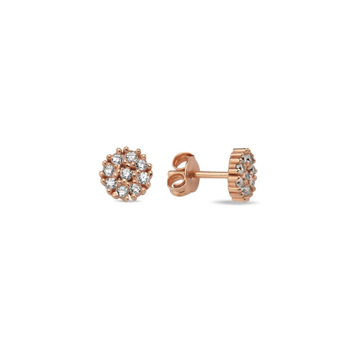 Heliophilia Silver Pendientes de Plata de Ley 925 con Oro Rosa y Circón Heliophilia Silver Pendientes de Plata de Ley 925 con Oro Rosa y Circón